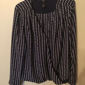Star blouse navy blue silky soft